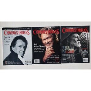 Lot Of 3 Cowboys & Indians Johnny Cash Willie Nelson Kris Kristofferson 2004-17